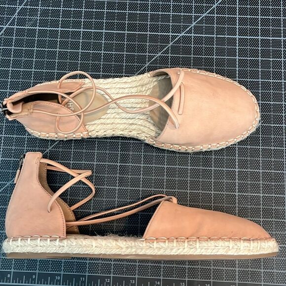 Eileen Fisher Lace-Up Leather Espadrille Sandal, Toffee Cream Pink Size - Picture 3 of 7